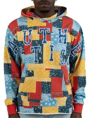 NEW Authentics Men's Block Hoodie Pullover in Multi, L